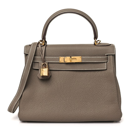 Hermes Taurillon Clemence Kelly Retourne 28 Etoupe 1 of 11