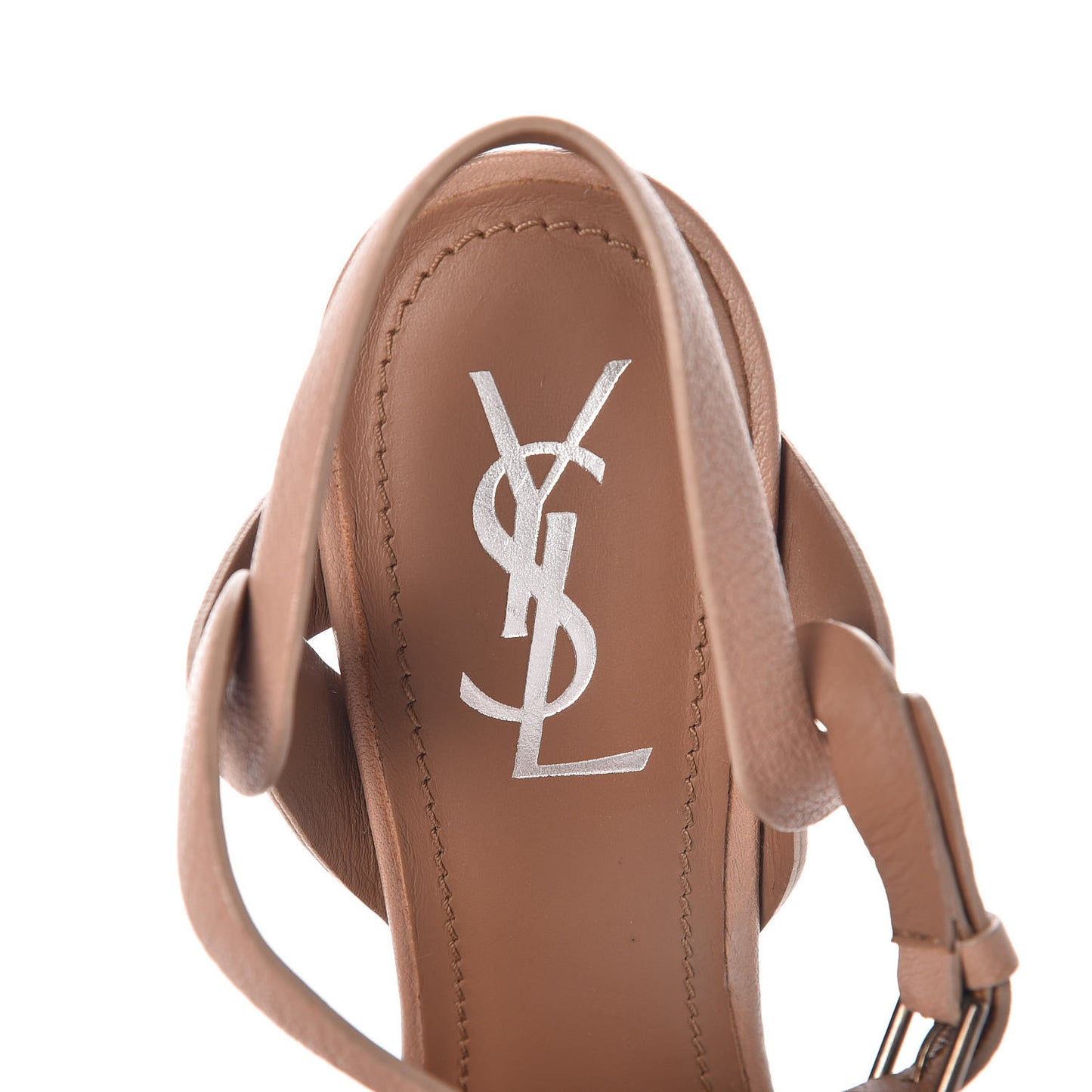 Grained Calfskin Tribute 105 Platform Sandals 40 Light Beige