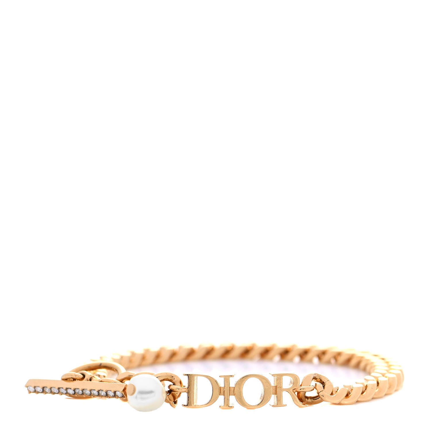 Christian Dior Metal Logo Chain Bracelet Gold 1 of 5