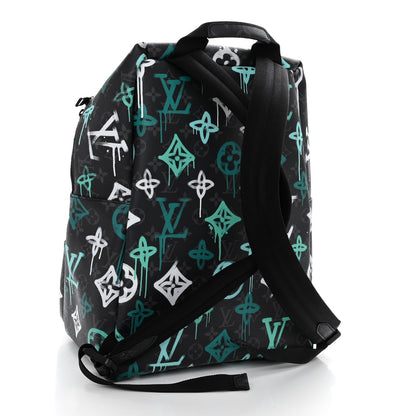Louis Vuitton Monogram Eclipse LV Graffiti Discovery Backpack Green Lights 3 of 9