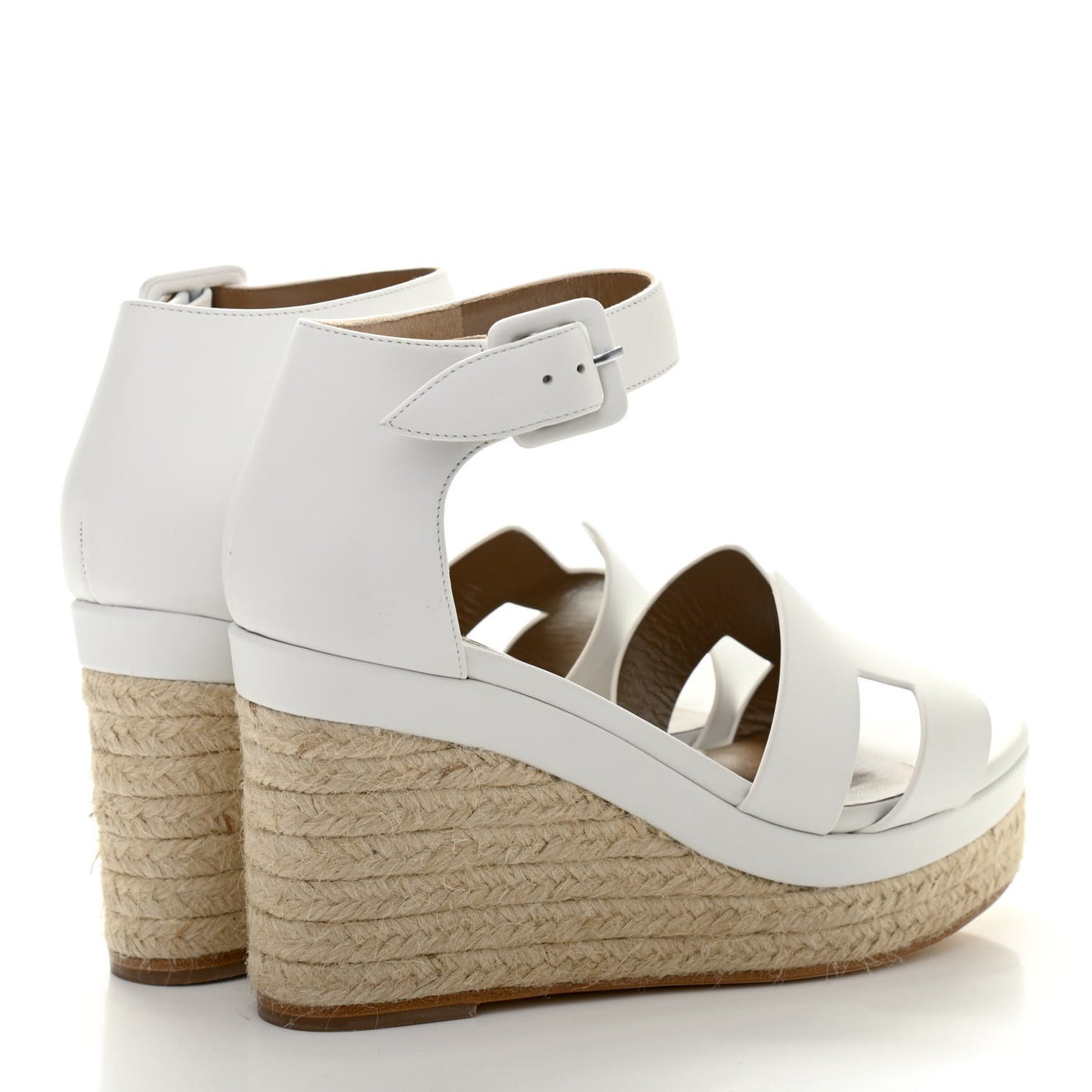 Goatskin Doll 60 Espadrille Wedge Sandals 36 White
