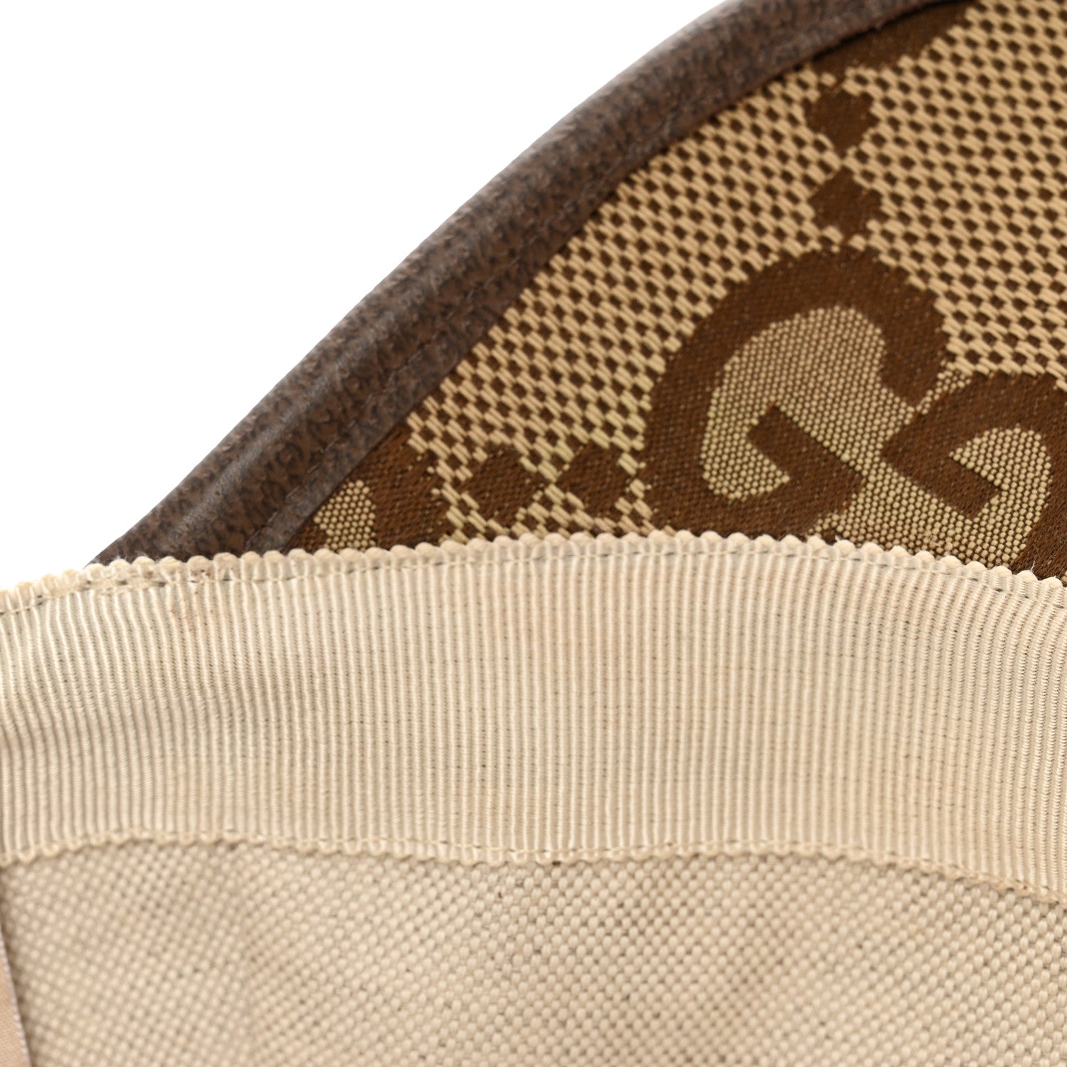 Gucci Monogram Jumbo GG Baseball Hat L 58 Camel Ebony 13 of 14