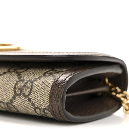 Gucci GG Supreme Monogram Textured Dollar Calfskin Blondie Continental Chain Wallet Beige Ebony New Acero 10 of 11