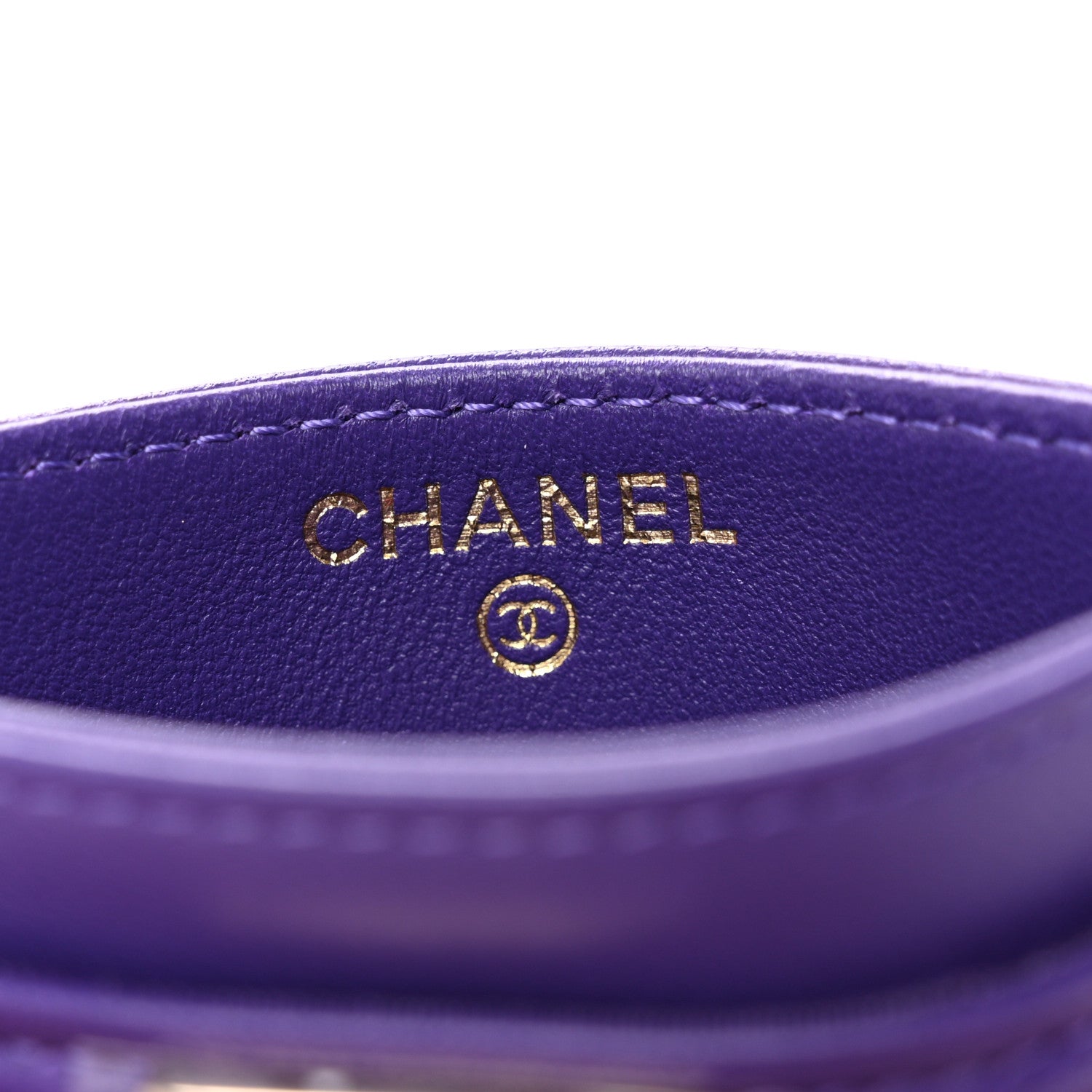 Chanel Lambskin Quilted Boy Card Holder Purple 6 of 9