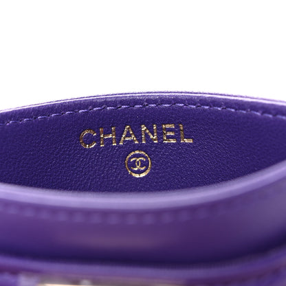 Chanel Lambskin Quilted Boy Card Holder Purple 6 of 9