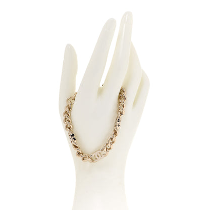Chanel Enamel Metal CC Chain Bracelet Gold White 2 of 6