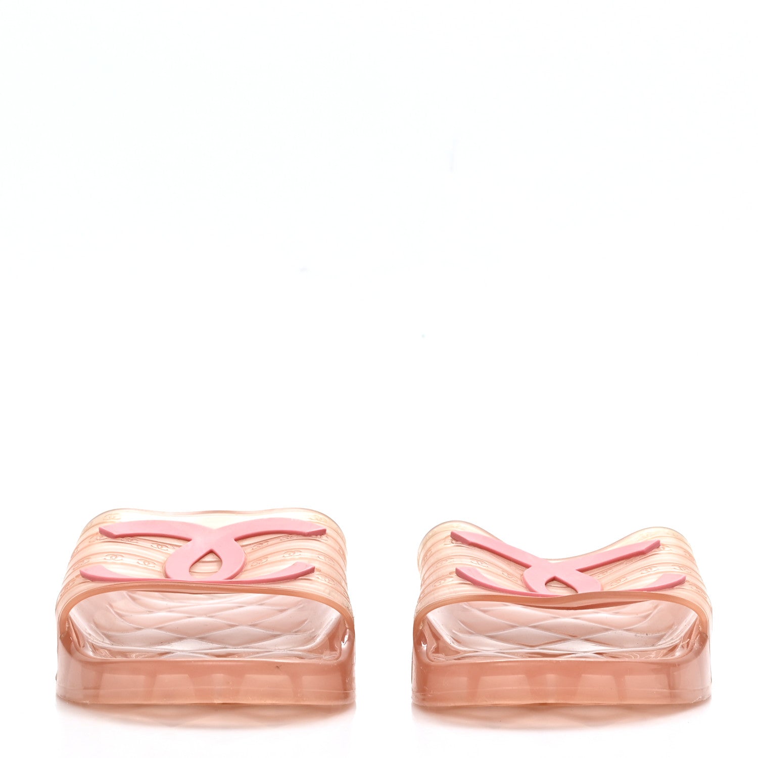 Chanel PVC Transparent CC Flat Slide Sandals 37 Pink 2 of 8