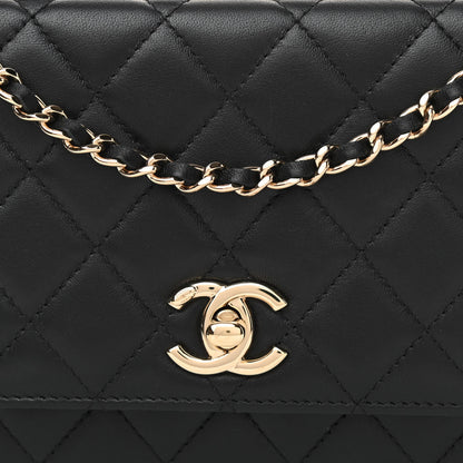 Chanel Lambskin Quilted Trendy CC Wallet On Chain WOC Black 9 of 12