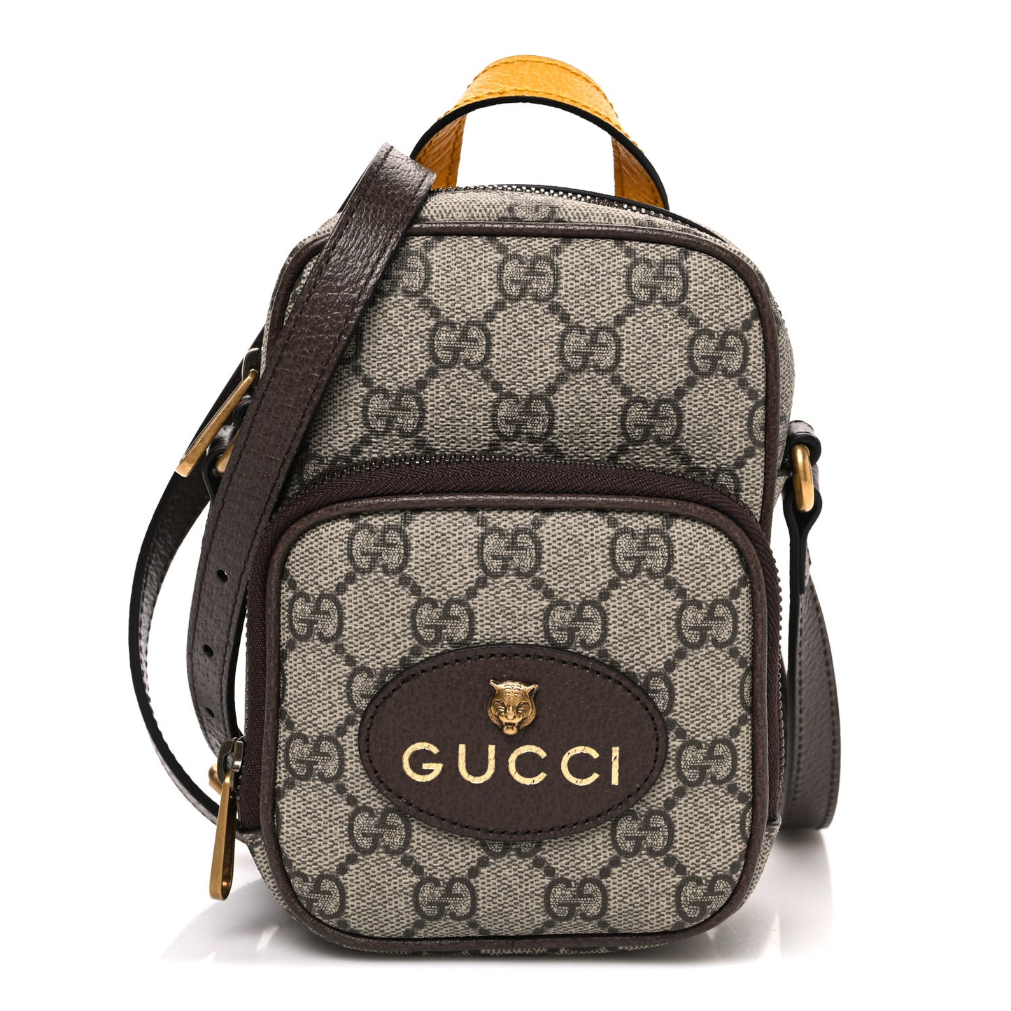 GG Supreme Monogram Mini Neo Vintage Double Zip Messenger Bag Beige New Acero Crop