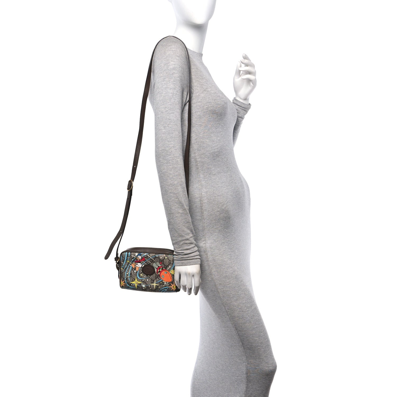 Gucci X DISNEY GG Supreme Monogram Donald Duck Interlocking G Shoulder Bag Beige Multicolor New Acero 2 of 10