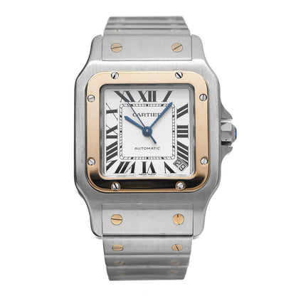 Cartier Stainless Steel 18K Yellow Gold 32mm Santos De Galbee Automatic Watch 1 of 7