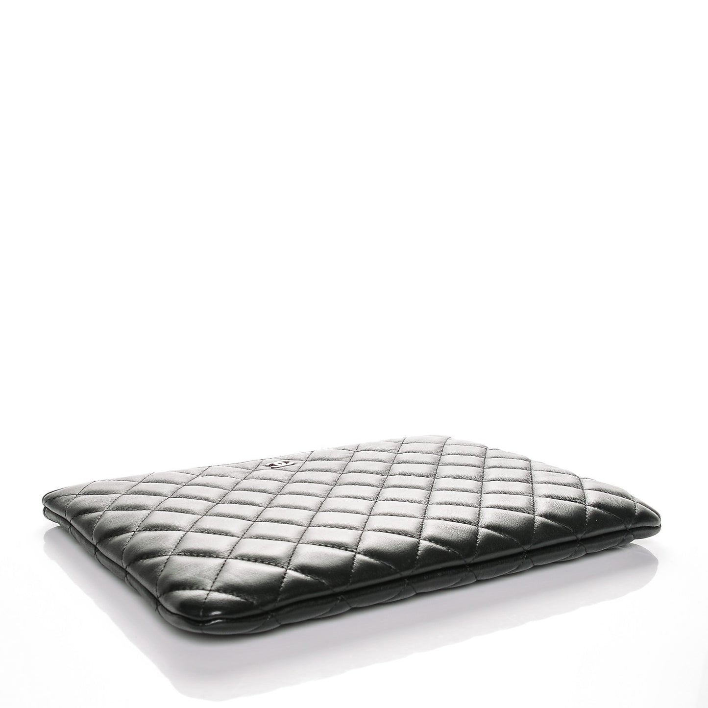 Lambskin Quilted Medium Cosmetic Case Black