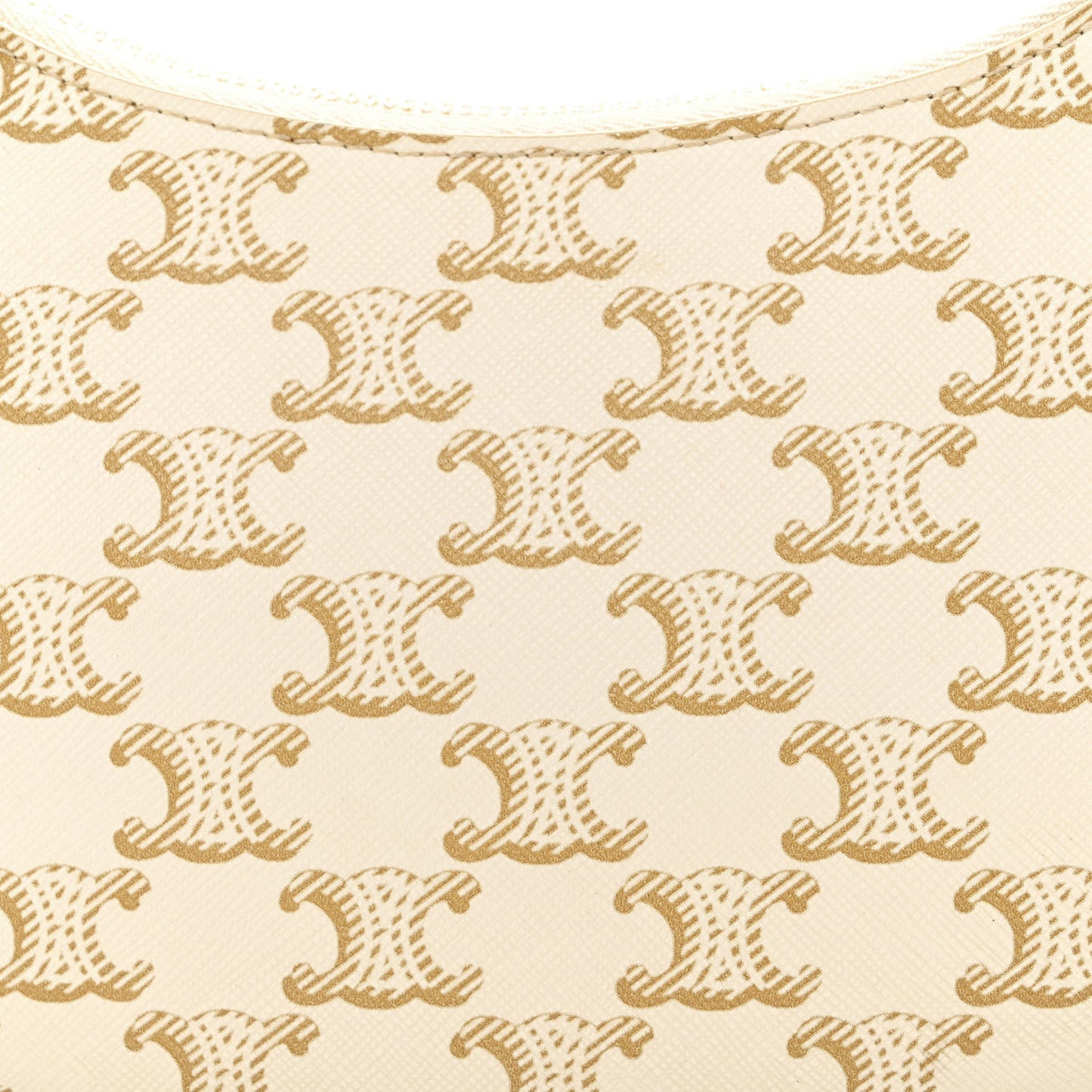 Canvas Calfskin Ava Triomphe Shoulder Bag White