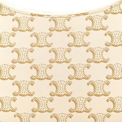 Celine Canvas Calfskin Ava Triomphe Shoulder Bag White 8 of 10