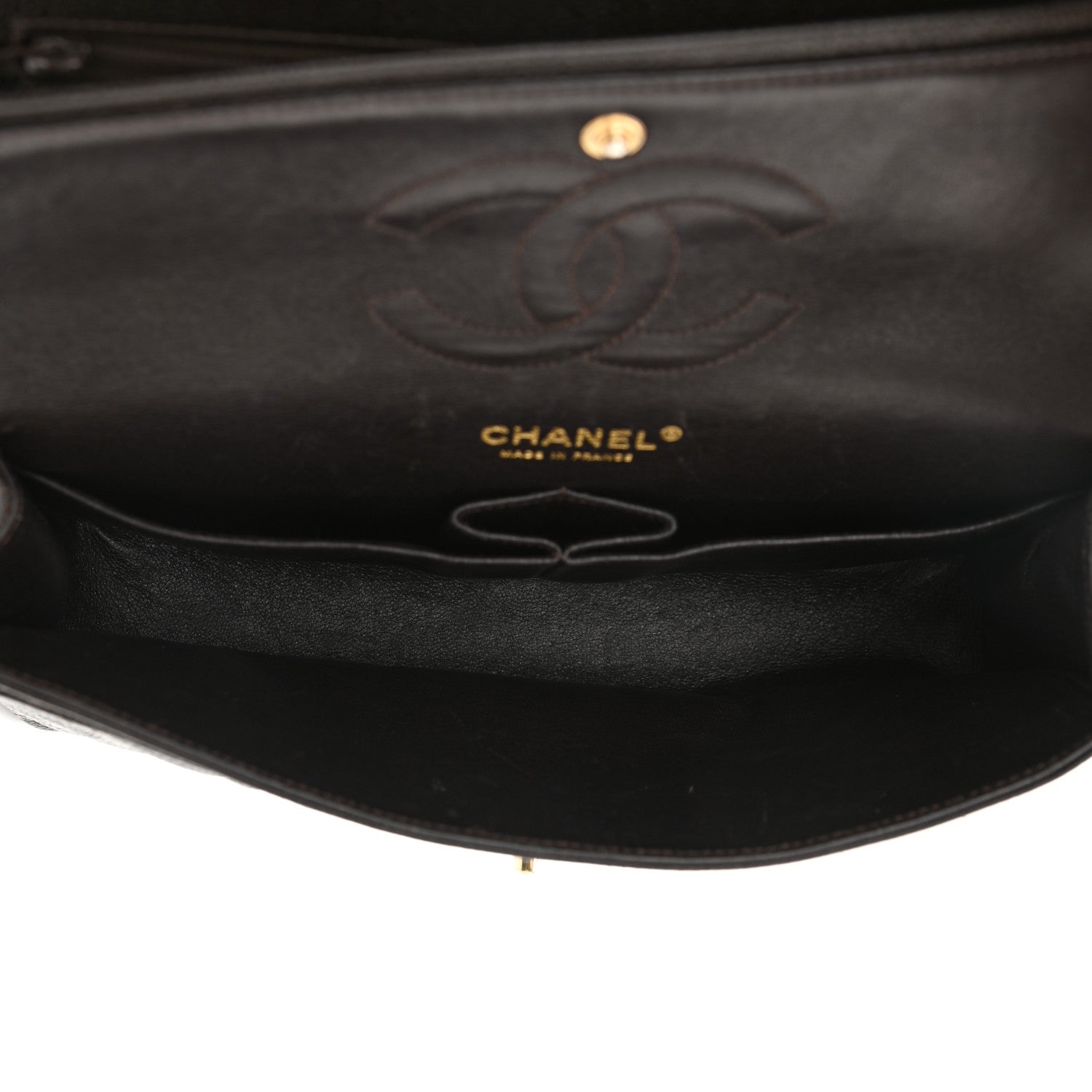 Chanel Caviar Quilted Medium Double Flap Brown 5 of 10