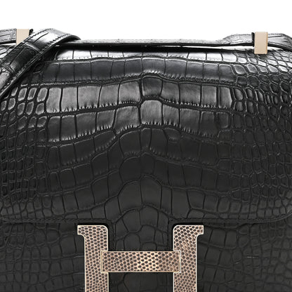 Hermes Matte Alligator Lizard Constance 24 Black Ombre 8 of 11