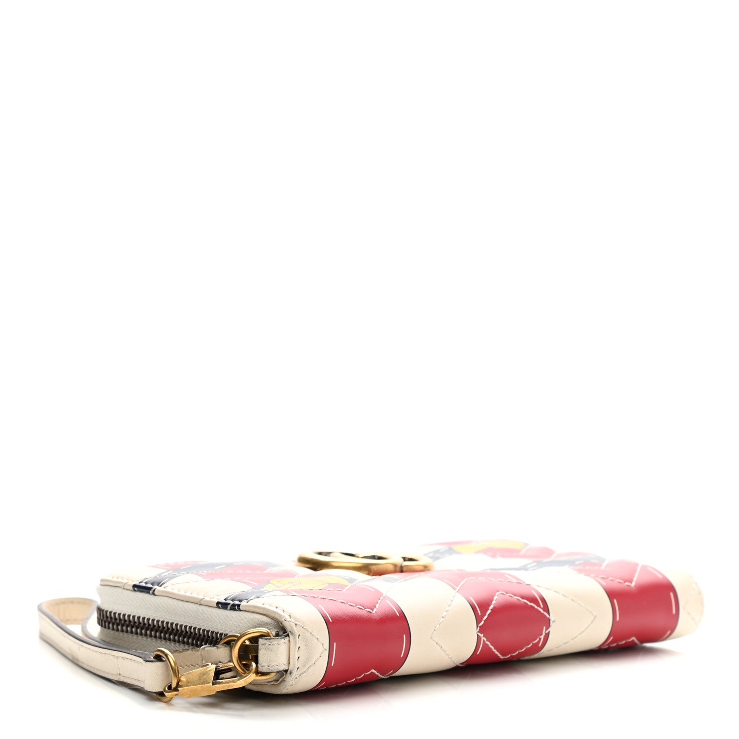 Gucci Calfskin Matelasse Trompe L'Oeil Print GG Marmont Zip Around Wallet 4 of 13