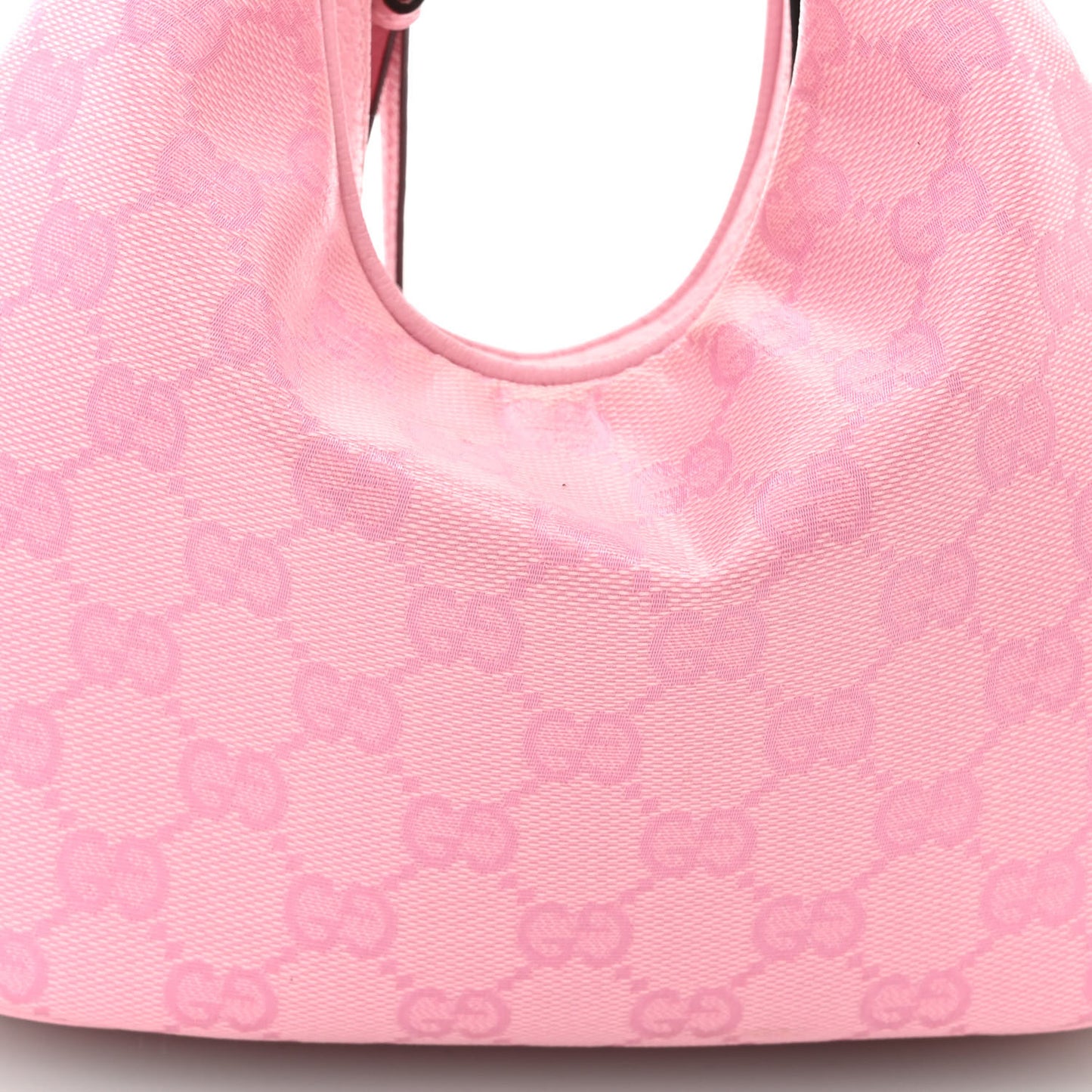 GG Crystal Coated Canvas Monogram Web Small Attache Shoulder Bag Pink