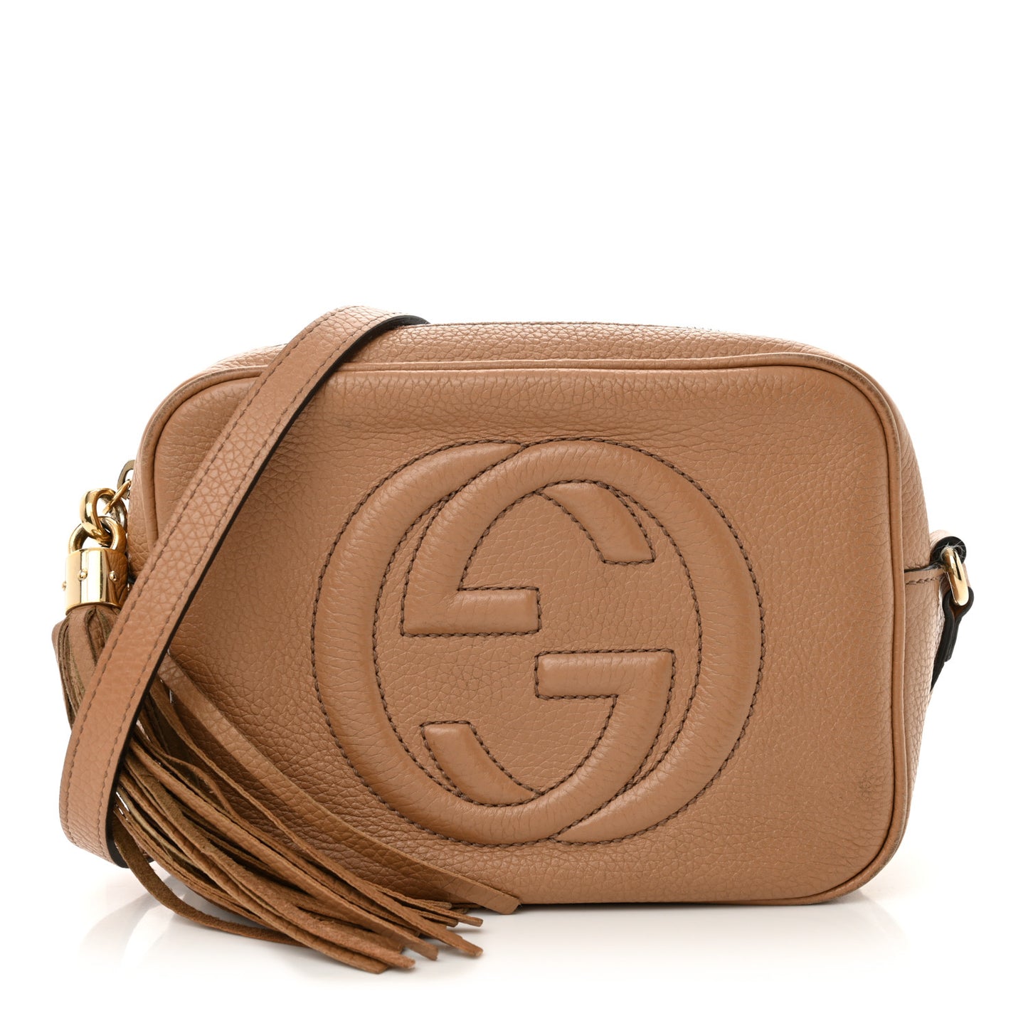 Pebbled Calfskin Small Soho Disco Bag Camelia
