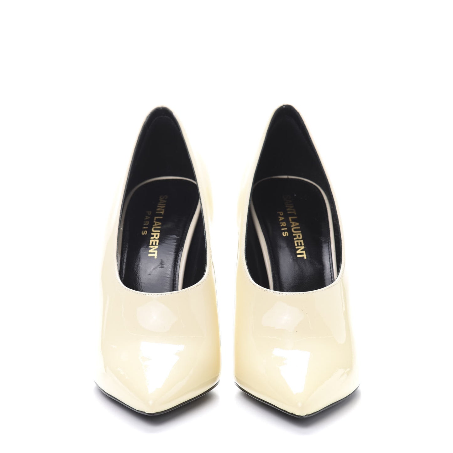 Patent Calfskin Teddy High Vamp 105 Pumps 36 White