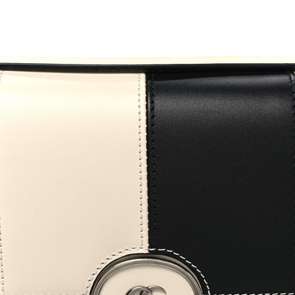 Gucci Senna Calfskin Lines Petite GG Top Handle Shoulder Bag Black Mystic White 8 of 10