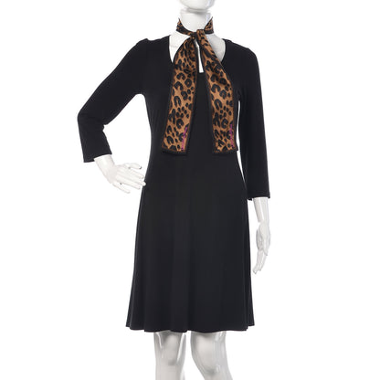 Louis Vuitton Silk Leopard Bandeau Scarf Marron 2 of 4
