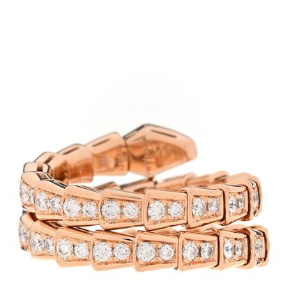 Bulgari 18K Rose Gold Diamond Serpenti Viper Pave Wrap Ring M 50 5.25 3 of 4