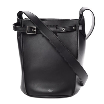 Celine Smooth Calfskin Long Strap Big Bucket Bag Black 1 of 9