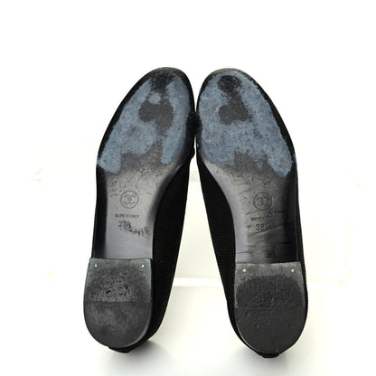 Chanel Snakeskin Embossed Calfskin Cap Toe Ballerina Flats 38.5 Black 4 of 4