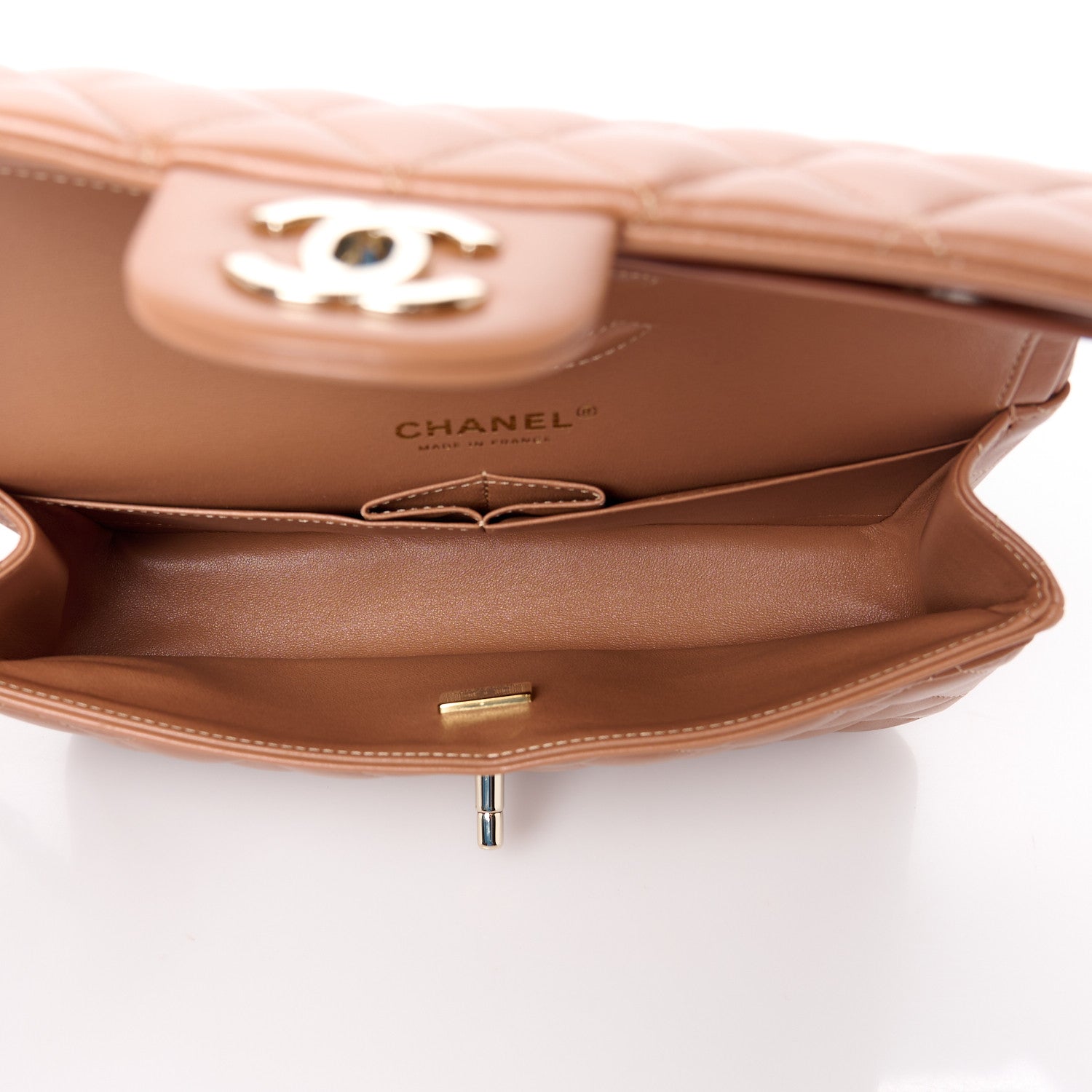 Chanel Lambskin Quilted Small Double Flap Brown 5 of 11