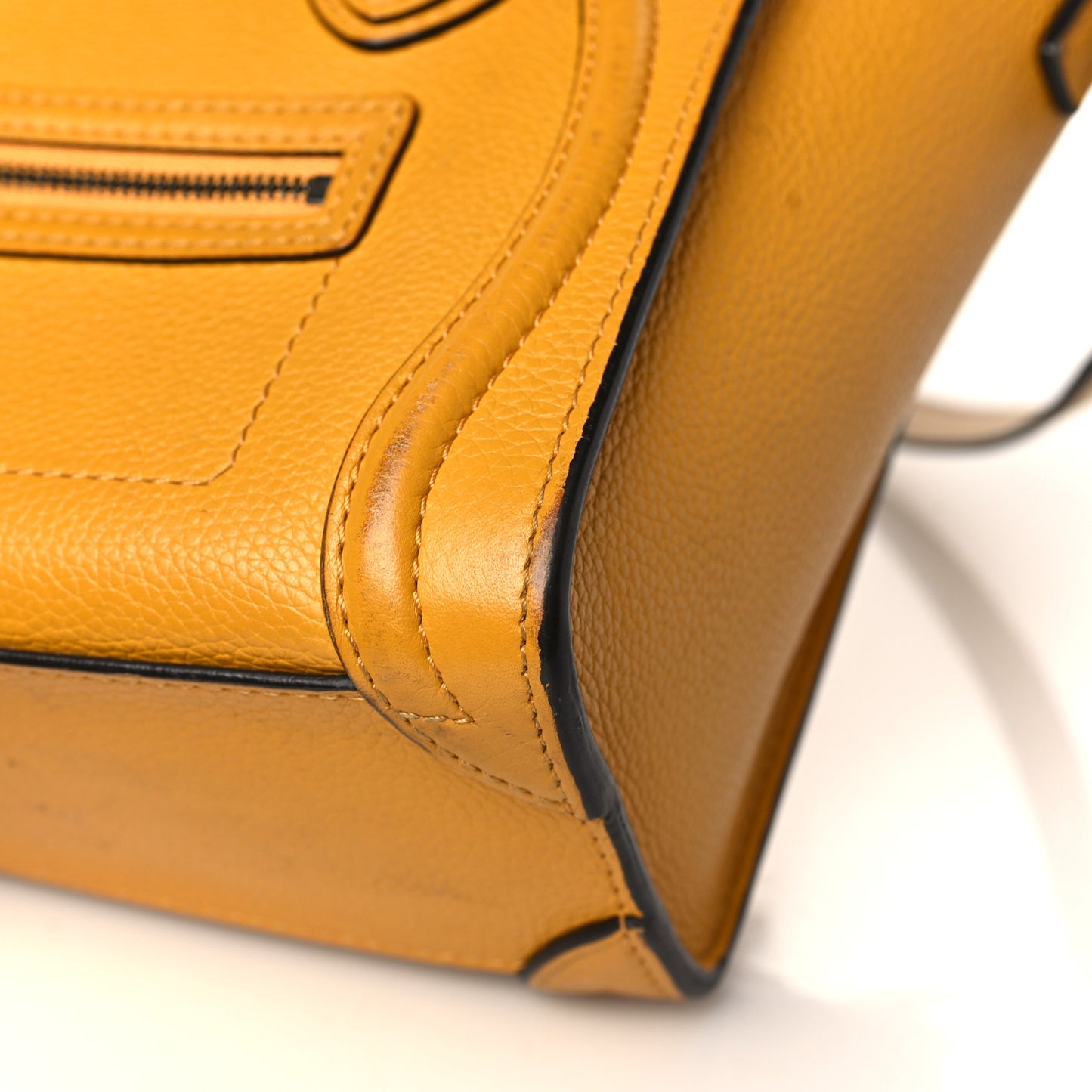 Drummed Calfskin Nano Luggage Ocre