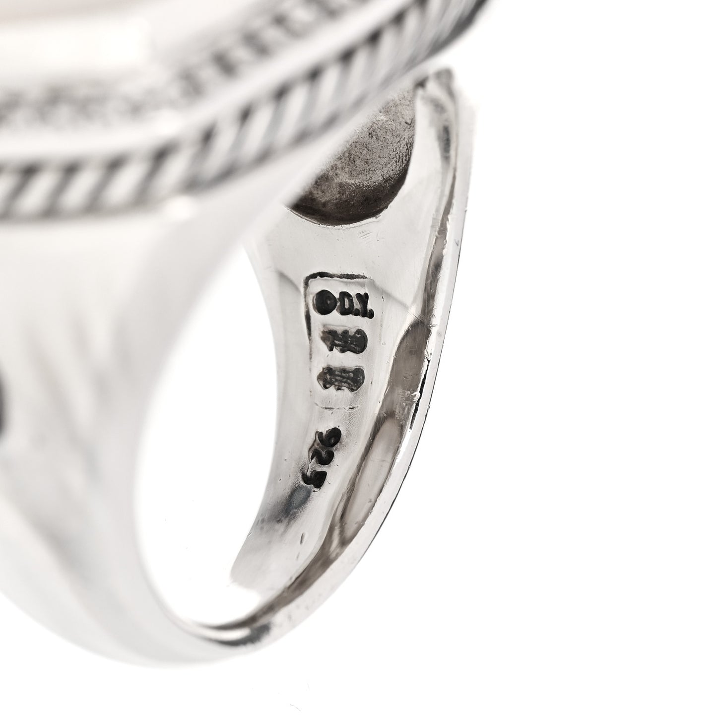 Sterling Silver Diamond Mother of Pearl 20mm Albion Ring 60 9.25