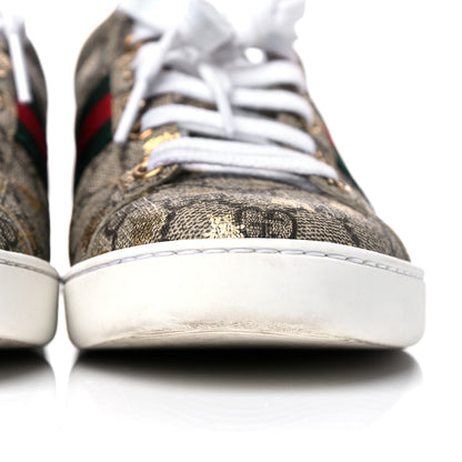Gucci GG Supreme Monogram Bees Ayers Web Womens Ace Sneakers 38.5 Beige Oro Green Red 13 of 13