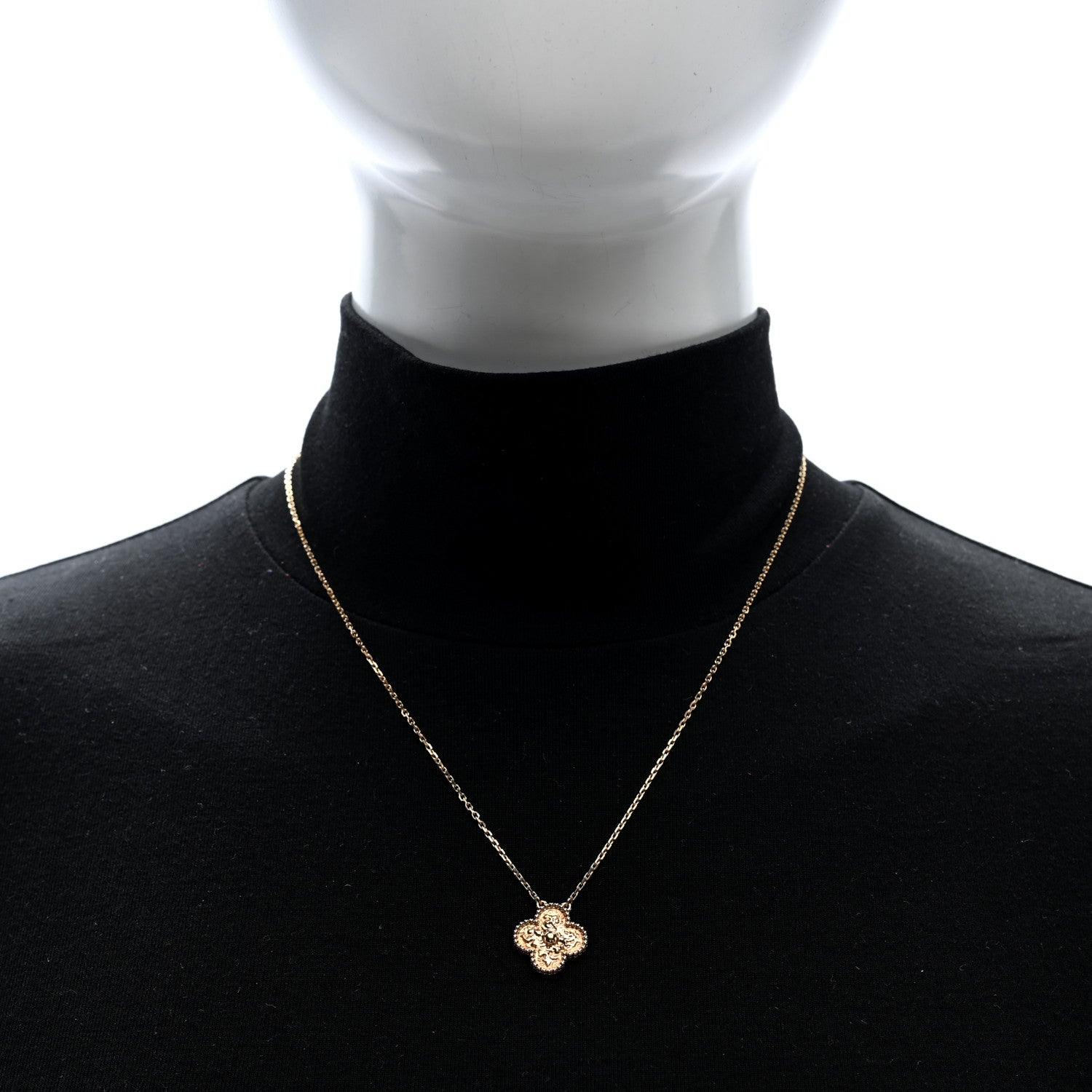 Van Cleef & Arpels 18K Yellow Gold Vintage Alhambra Pendant Necklace 2 of 4
