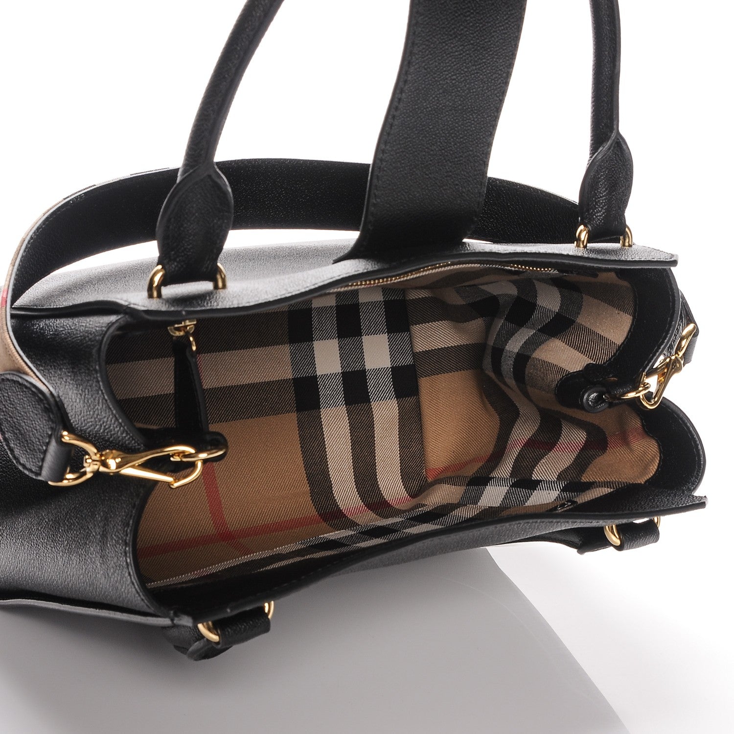Burberry Soft Grain Calfskin Medium Buckle Tote Black 5 of 7