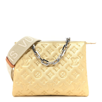 Louis Vuitton Lambskin Embossed Monogram Coussin PM Gold 1 of 14
