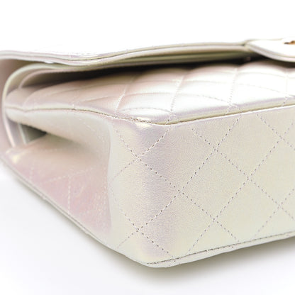 Chanel Iridescent Lambskin Quilted Medium Double Flap Ivory 7 of 10