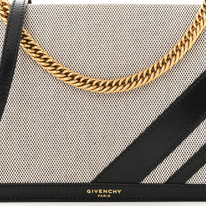 Givenchy Suede Calfskin Canvas GV Cross Shoulder Bag Black 8 of 10
