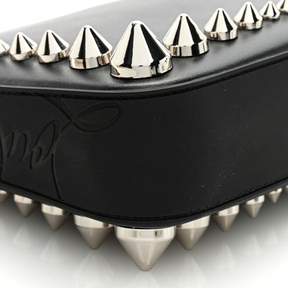 Christian Louboutin Calfskin Paris Spiked Loubila Chain Clutch Black 7 of 9