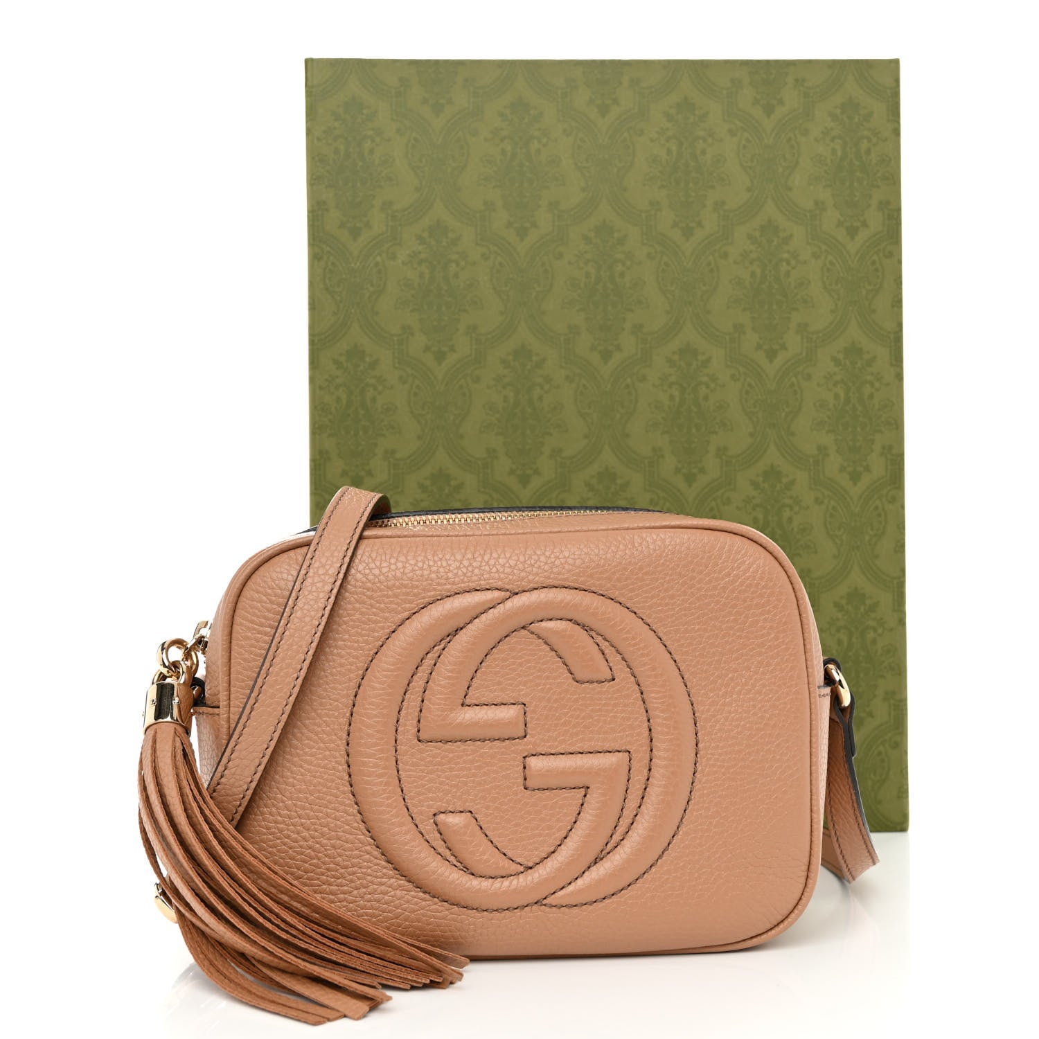 Gucci Pebbled Calfskin Small Soho Disco Bag Camelia 10 of 10