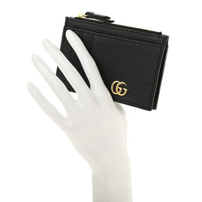 Gucci Dollar Calfskin GG Marmont Coin Case Card Holder Black 2 of 11