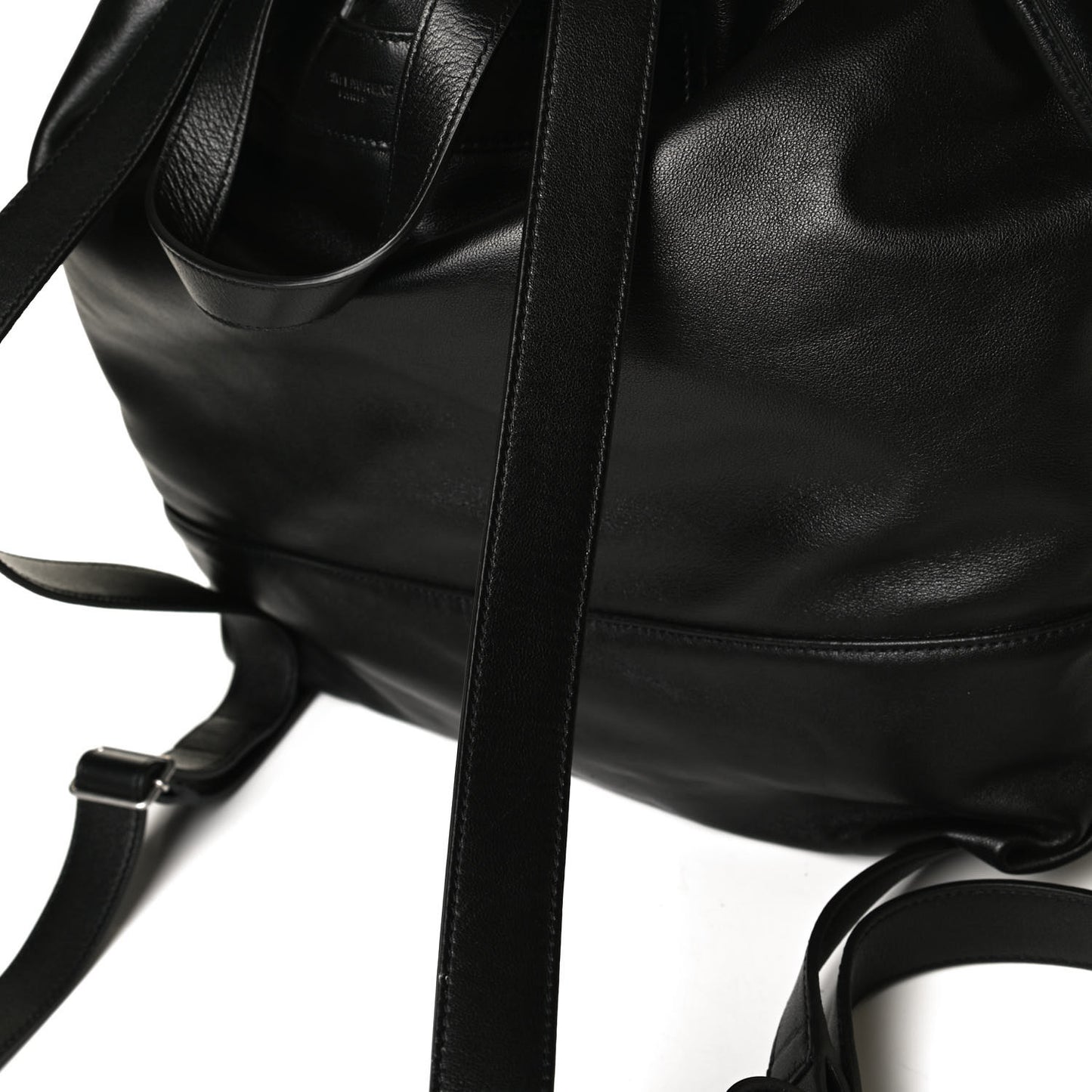 Lambskin Drawstring Backpack Black