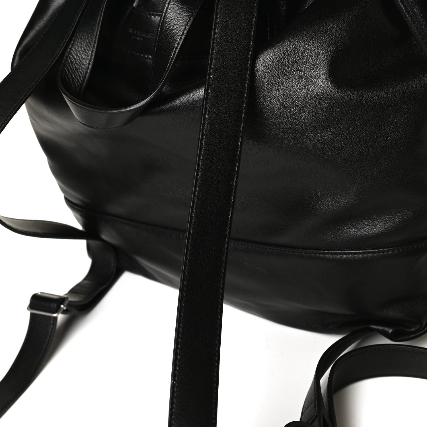 Saint Laurent Lambskin Drawstring Backpack Black 12 of 14