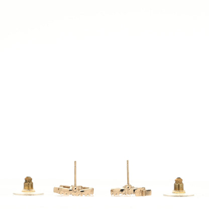Chanel Crystal CC Starfall Earrings Gold 3 of 4