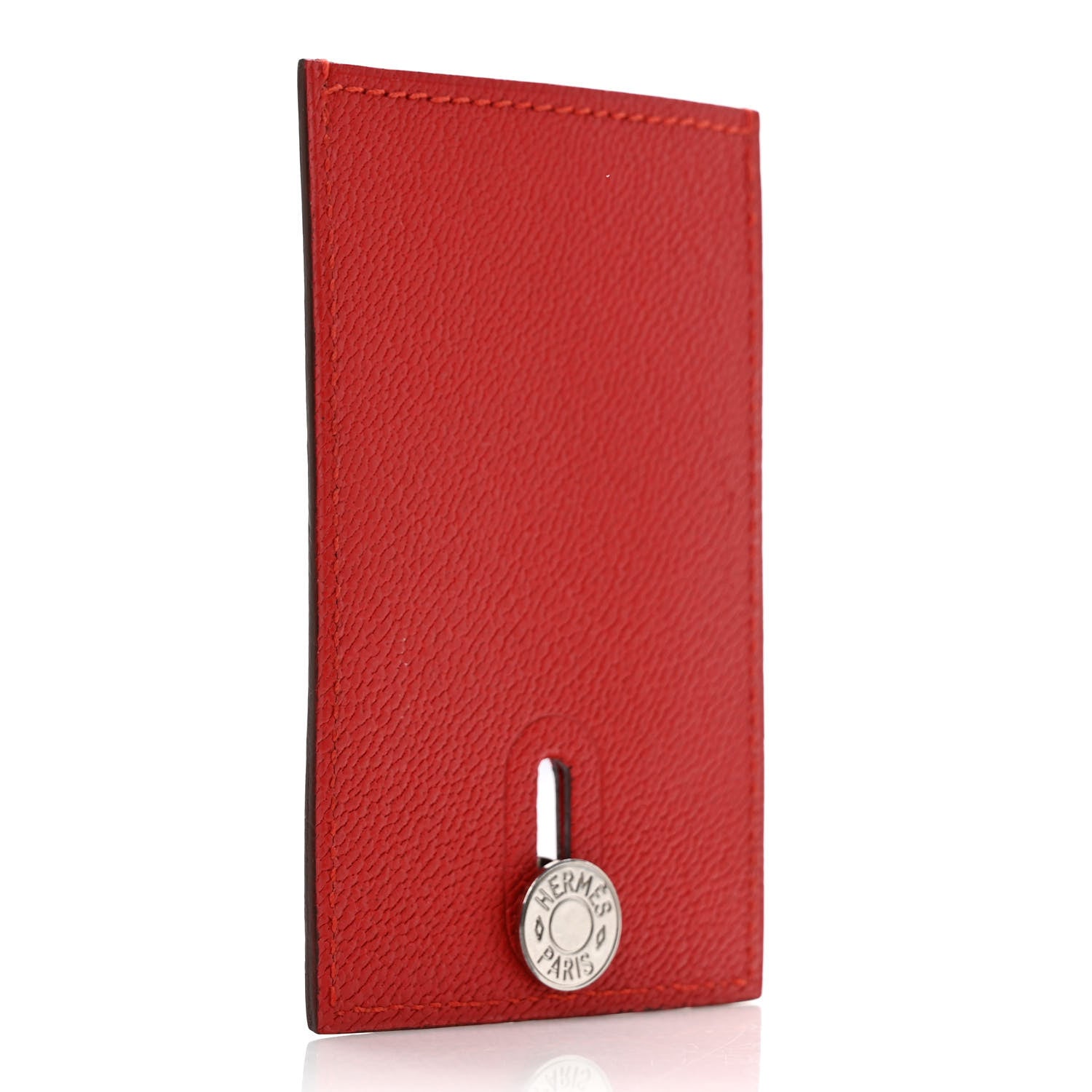 Hermes Chevre Mysore Diabolo Card Holder Case Rouge Tomate 3 of 7