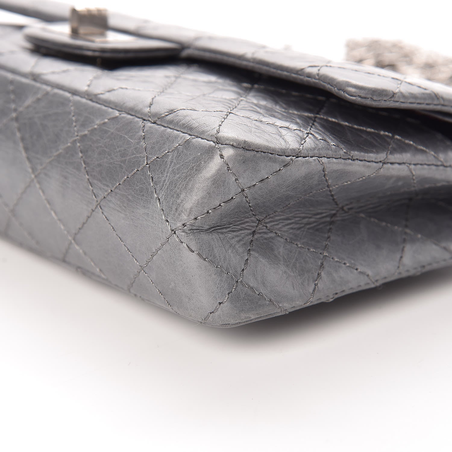 Chanel Aged Calfskin Quilted 50th Anniversary 2.55 Reissue 225 Flap Grey 10 of 11
