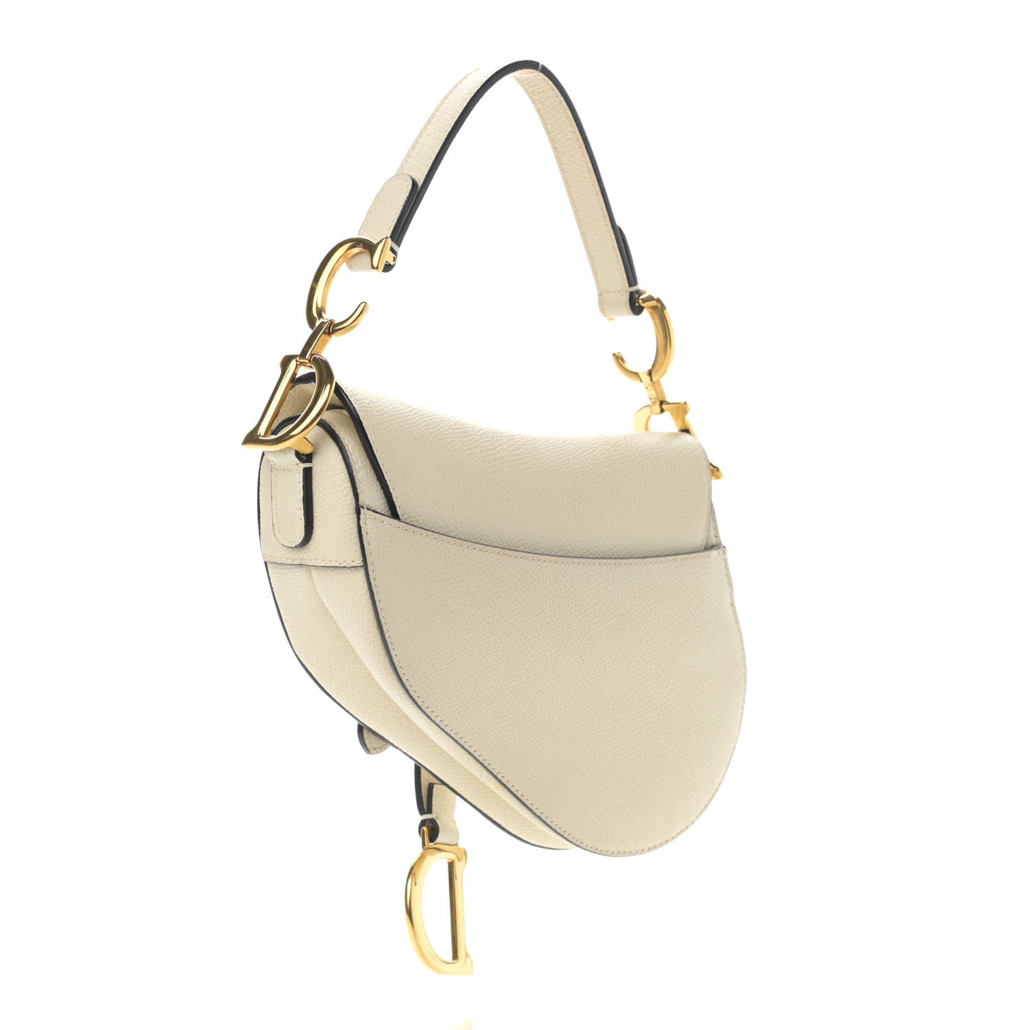 Christian Dior Grained Calfskin Mini Saddle Bag White 3 of 12