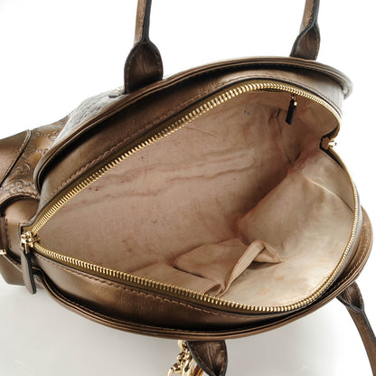 Gucci Metallic Guccissima Heart Bit Charm Dome Satchel Bronze 5 of 12