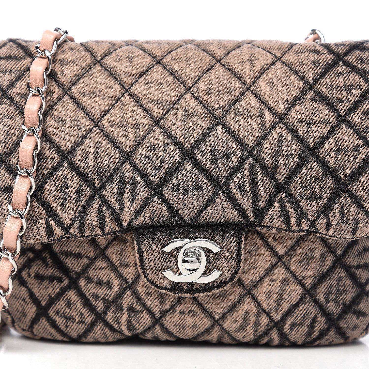 Chanel Washed Denim Quilted Small Denimpression Flap Rose Clair 9 of 10