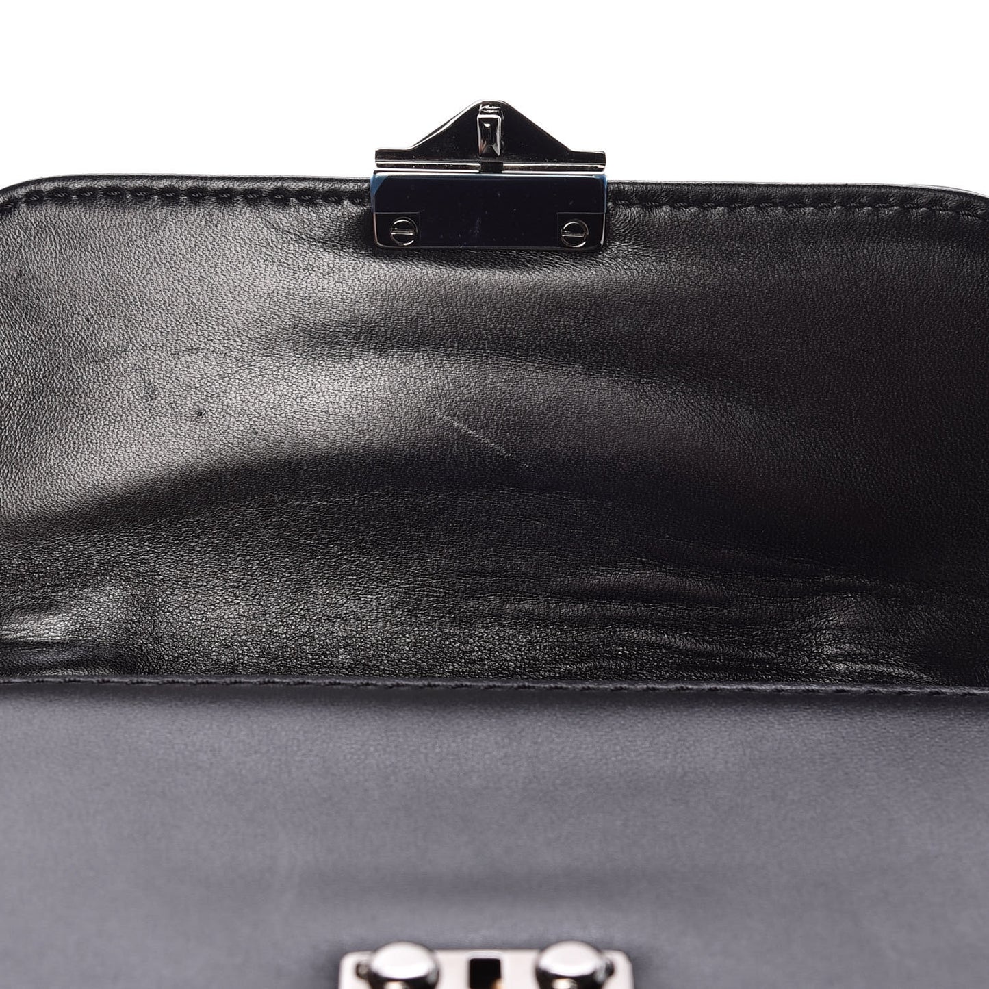 Vitello Small Glam Lock Rockstud Flap Black